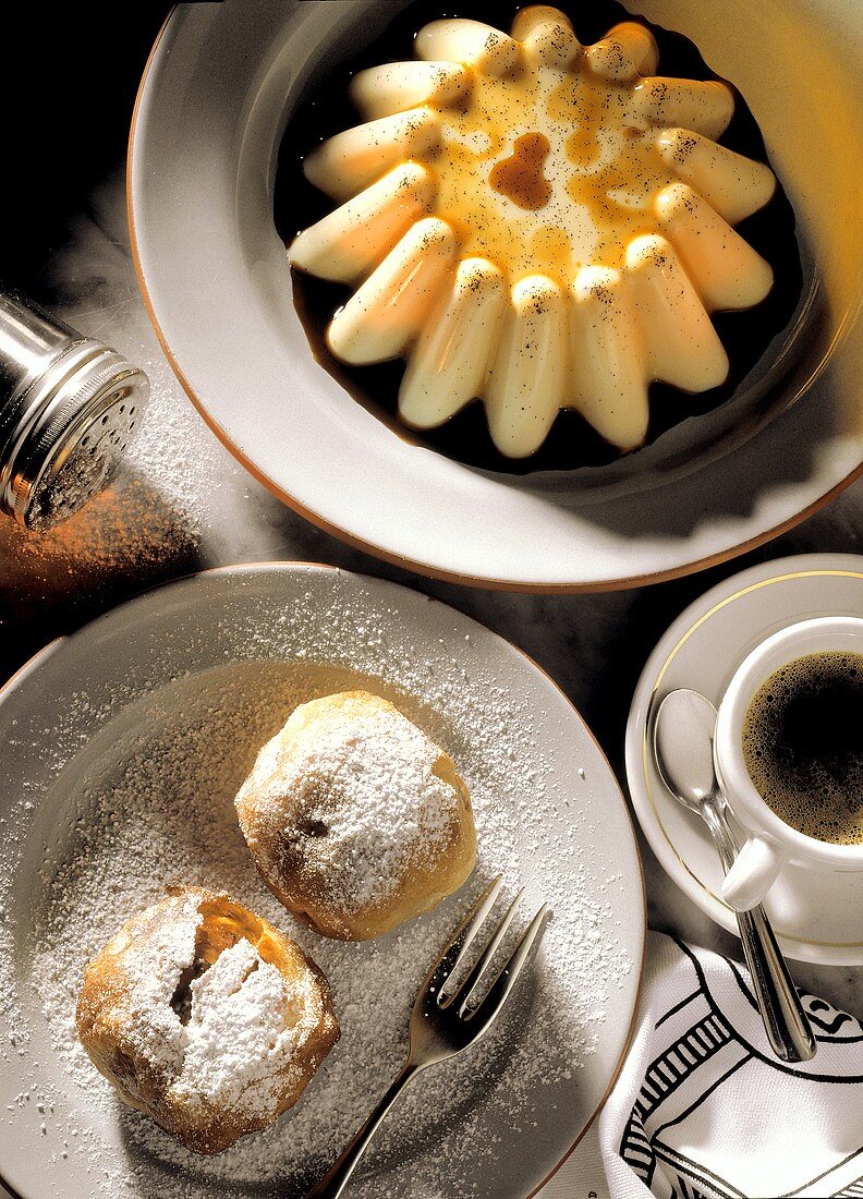 Latteruolo e Bignè (vanilla pudding & apricot doughnuts, Italy)