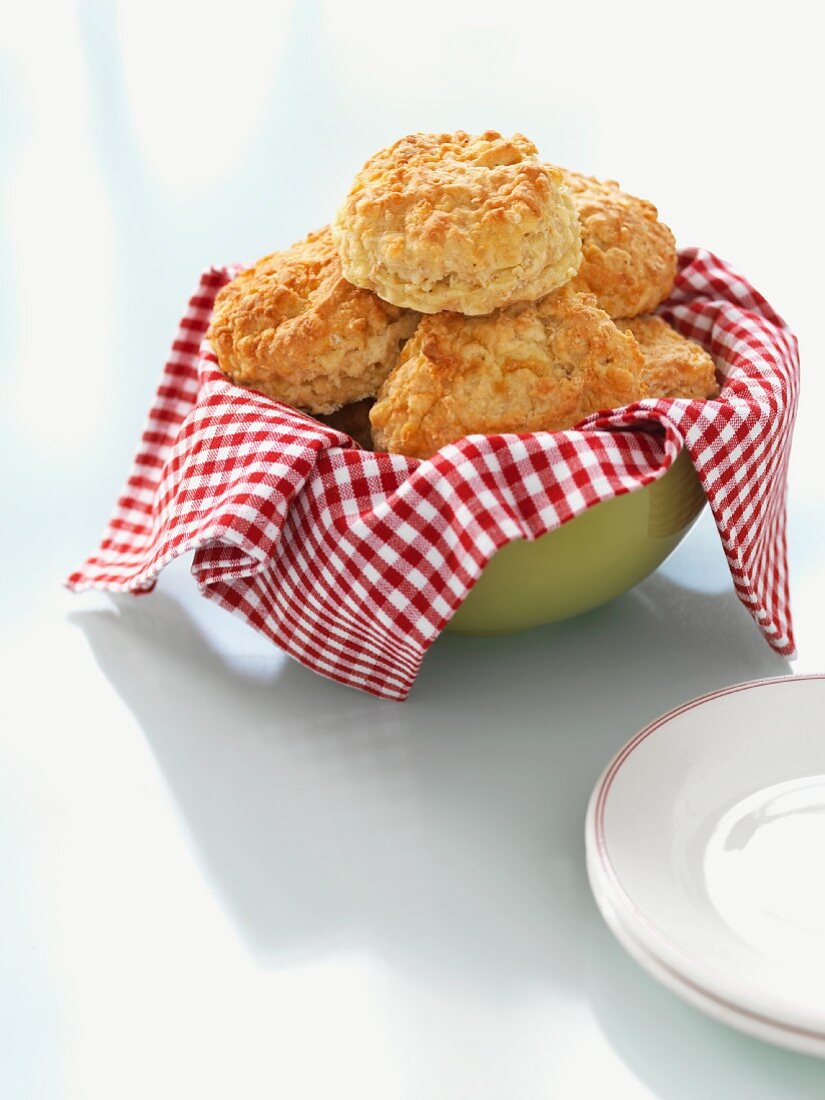 A bowl of cheese scones