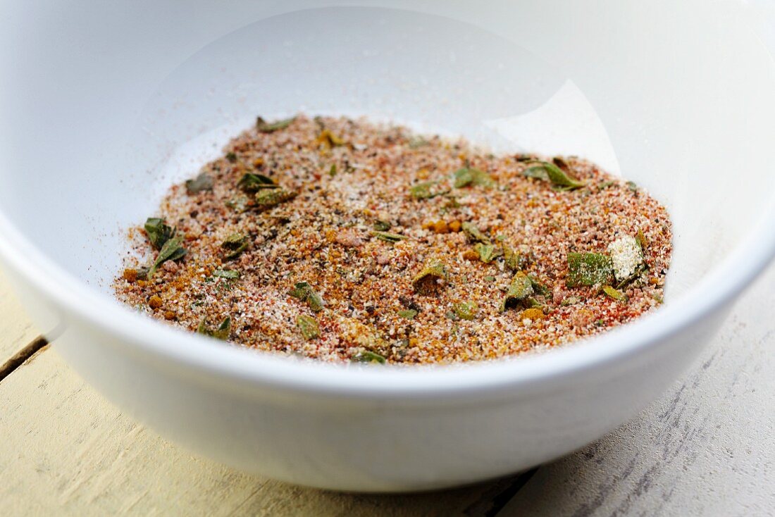Spice and Herb Mixture in a Bowl