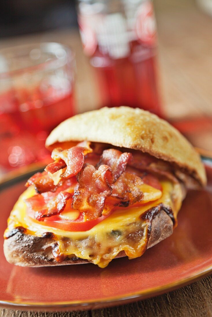 Grilled Cheese, Tomato and Bacon on a Ciabatta Roll