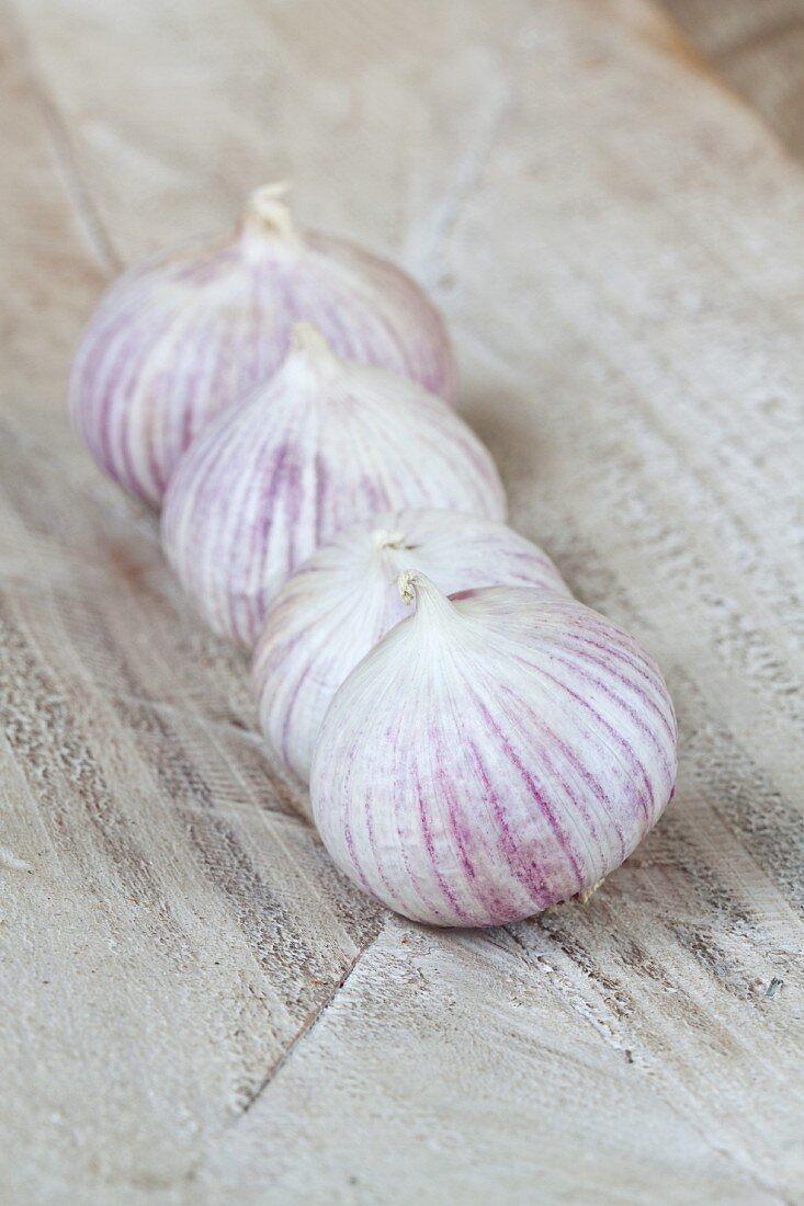Four garlic bulbs