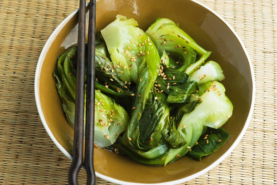 Bok choy with sesame seeds