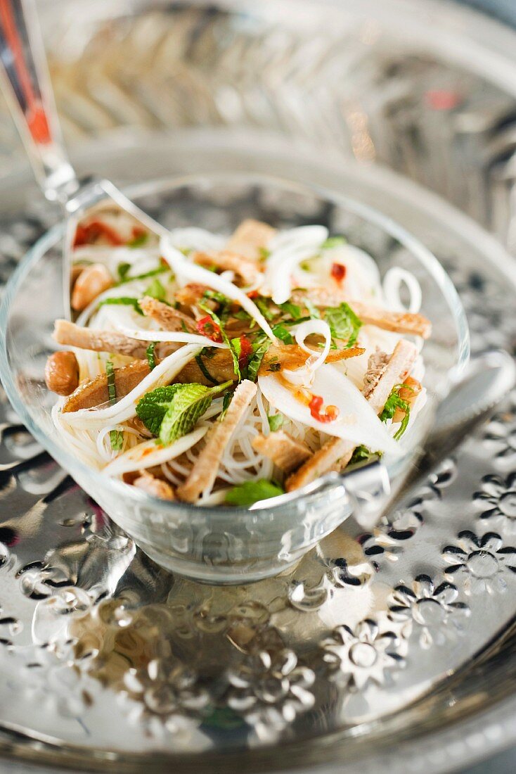 Pork salad with herbs (Asia)