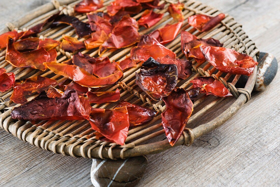 Dried tomato skins