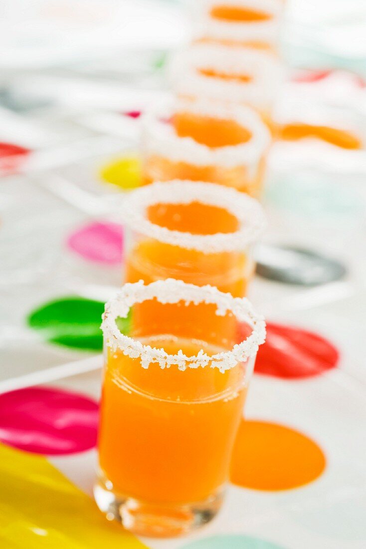 Sangrita in shot glasses (Mexico)