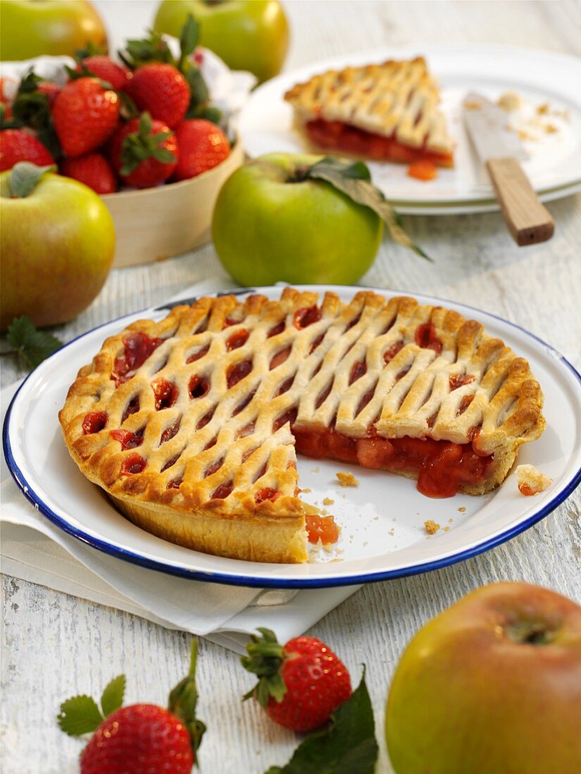 Strawberry and apple pie