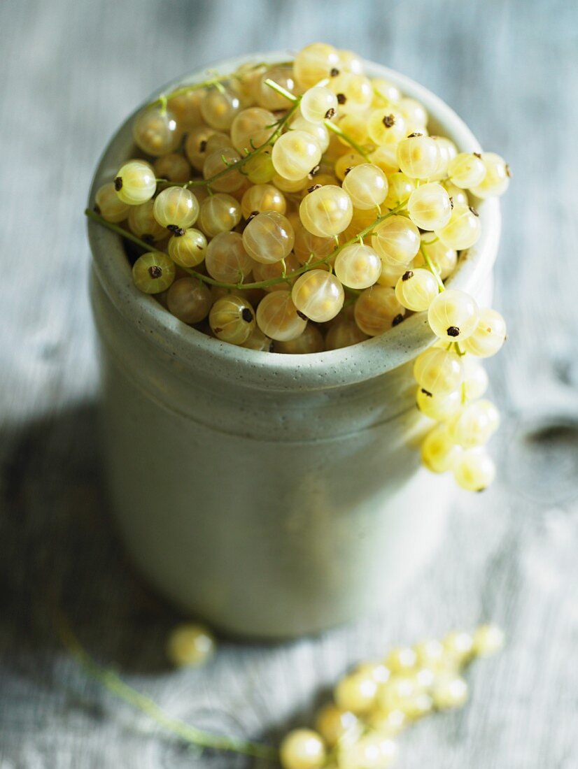 White currants in a cup