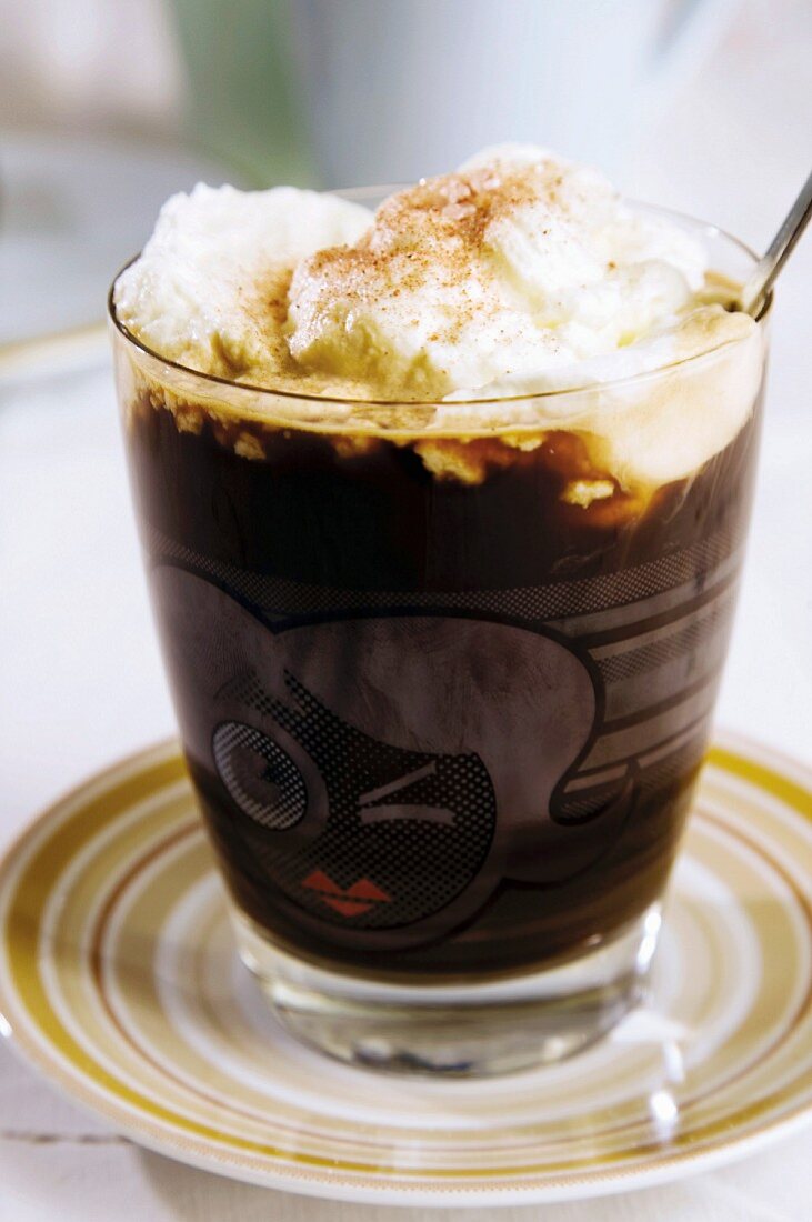 Chocolate coffee with cream