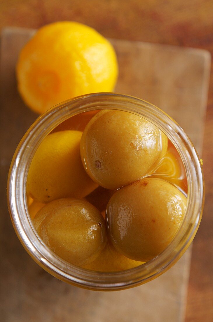 Salted lemons in a jar