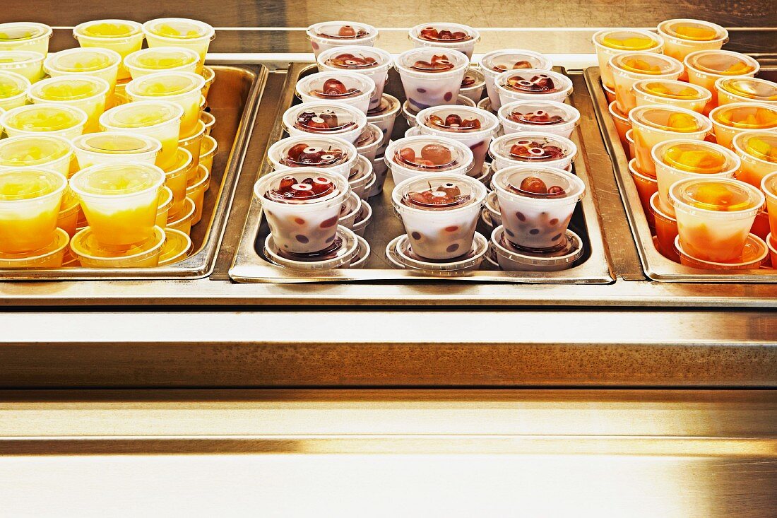 Fruit cups on a buffet
