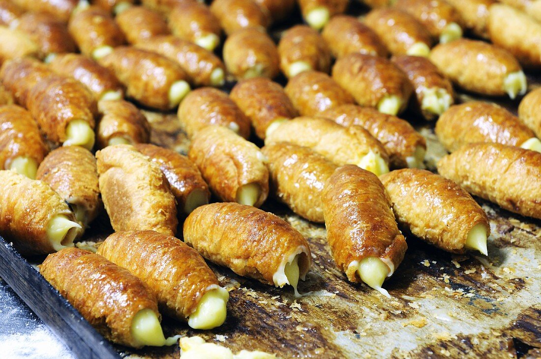 Cornetti alla crema (cream filled pastries, Italy)