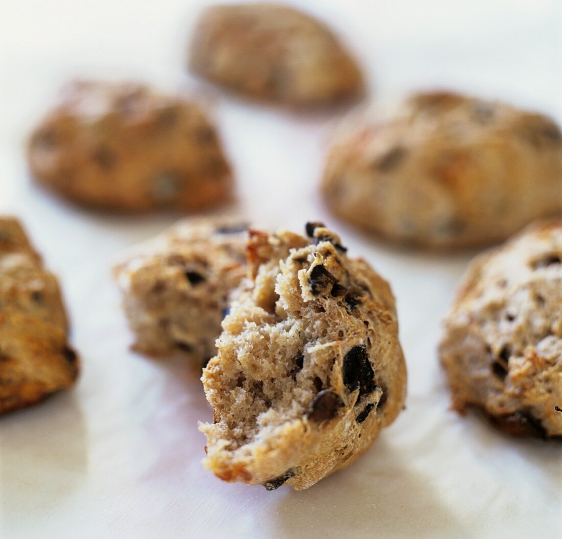 Olivenbrötchen mit Hähnchenfüllung