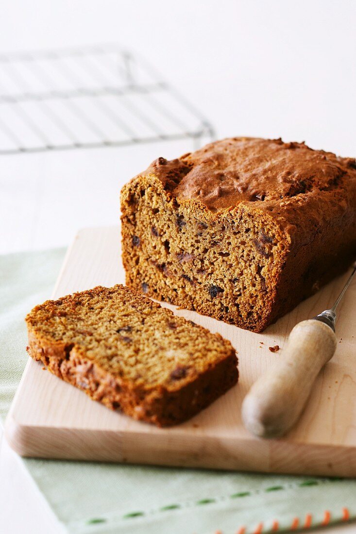 Date bread, sliced