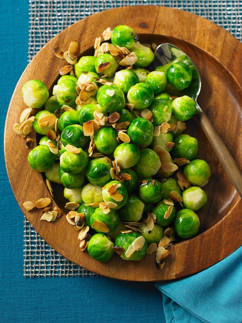 Brussels sprouts with slivered almonds for Christmas dinner