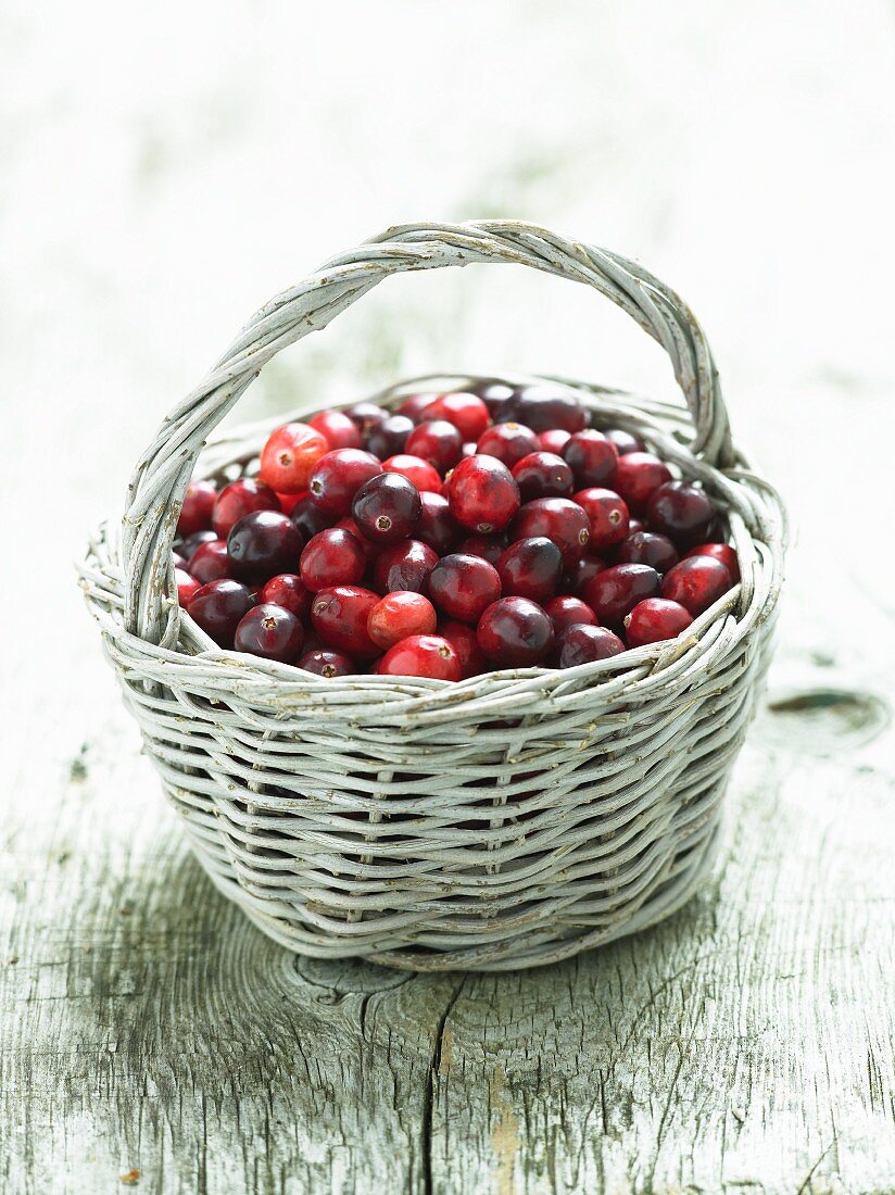 A basket of cranberries