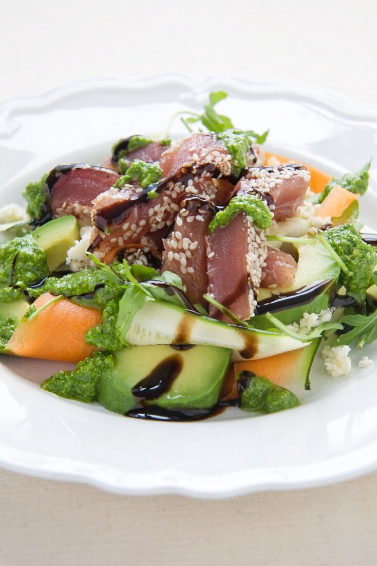 Raw Sesame Tuna Salad