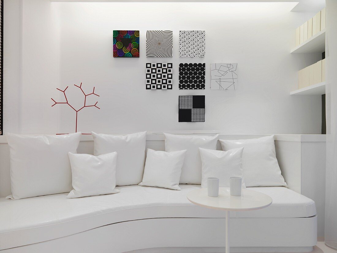 White sofa in modern living room