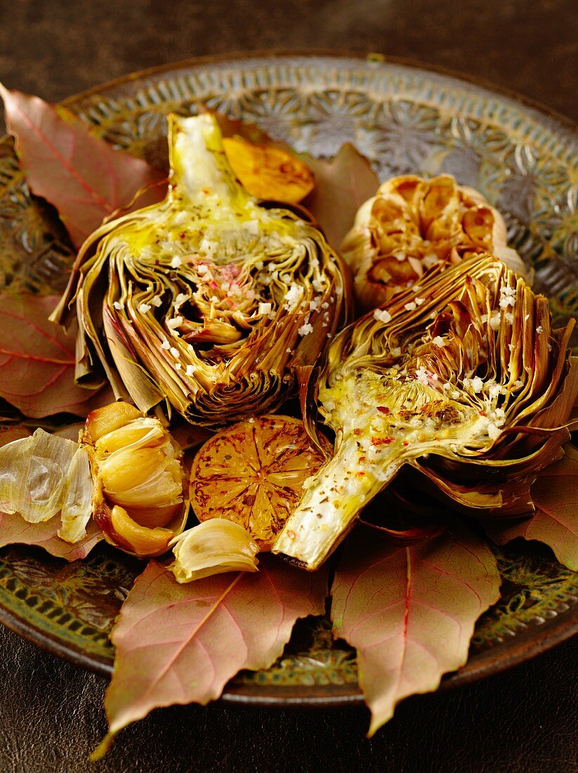 Roasted Artichoke with Garlic and Lemon