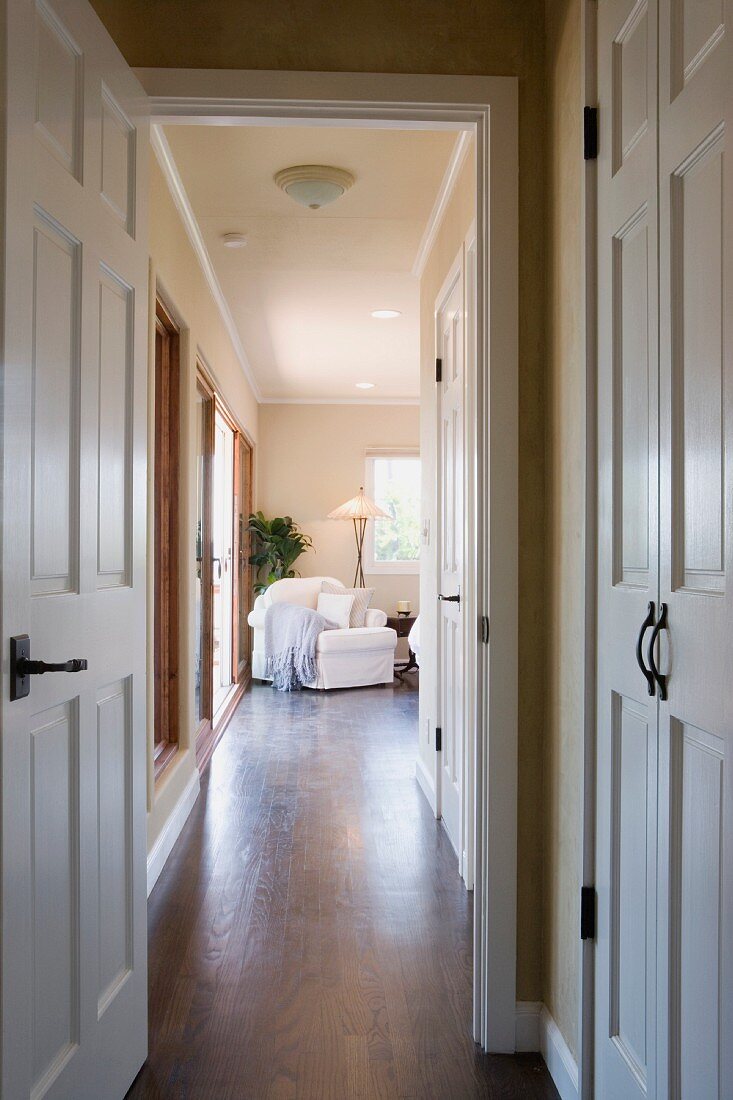 View through passage into bedroom