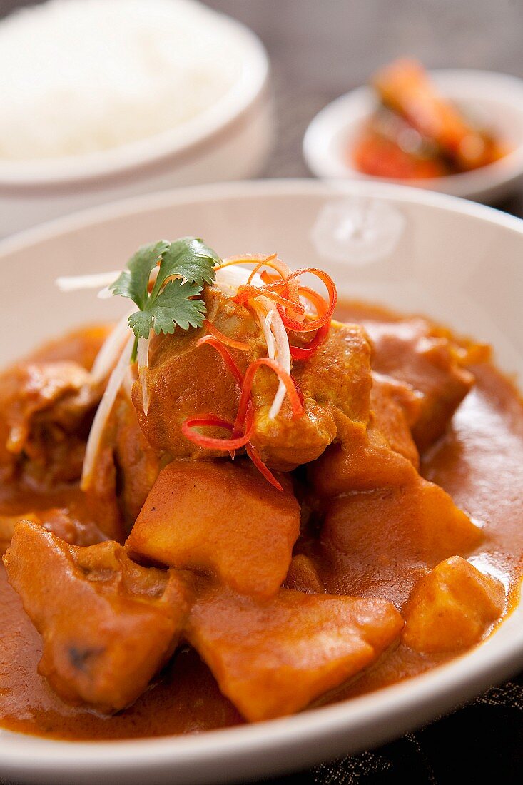 Hähnchen mit Kartoffeln in Currysauce (China)