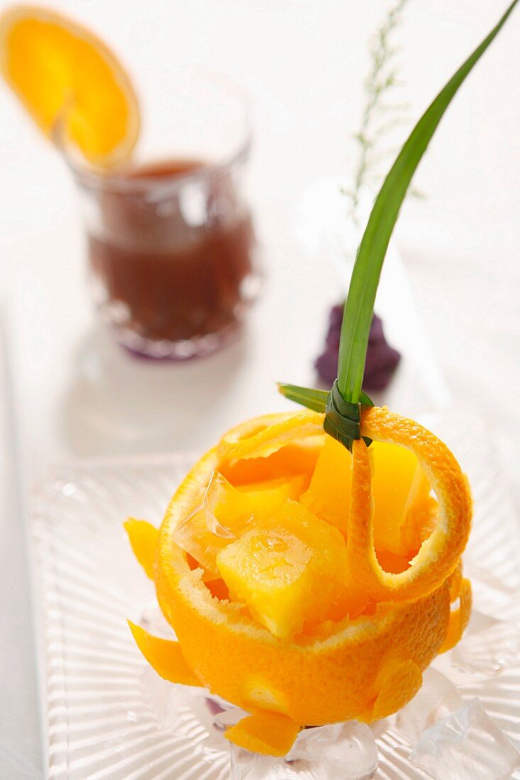 Orange fruit cup