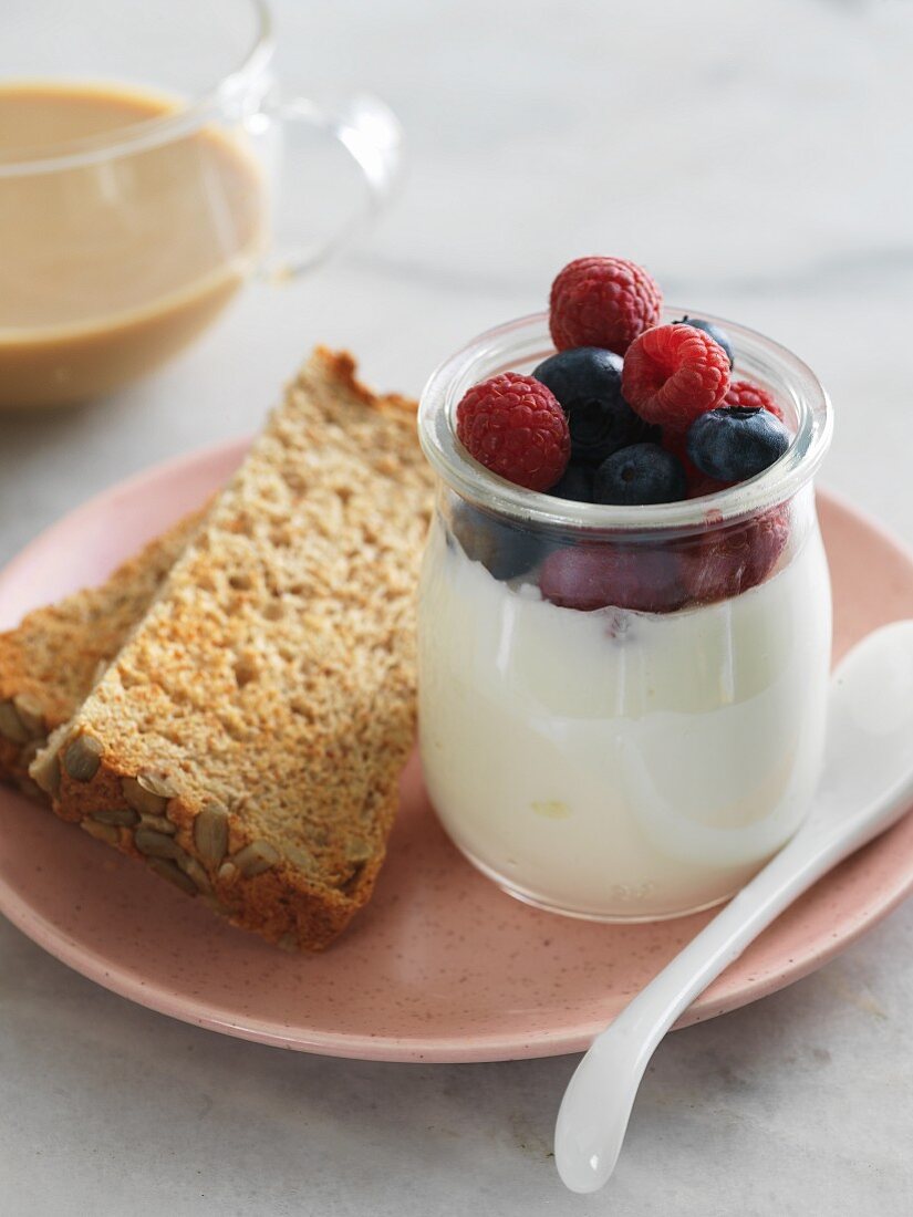 Greek Yogurt with Berries and Whole Grain Toast