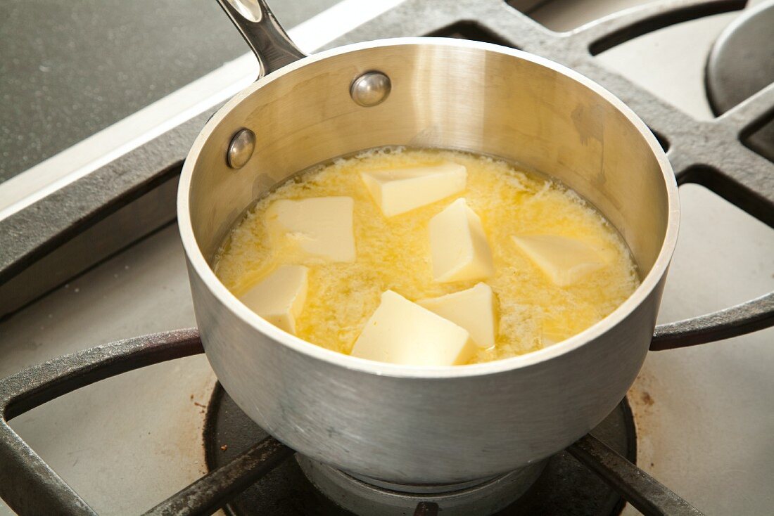 Melting Butter in a Pot on the Stove