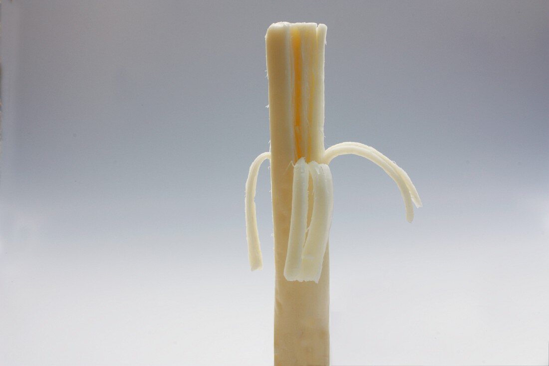 String Cheese, teilweise geschält