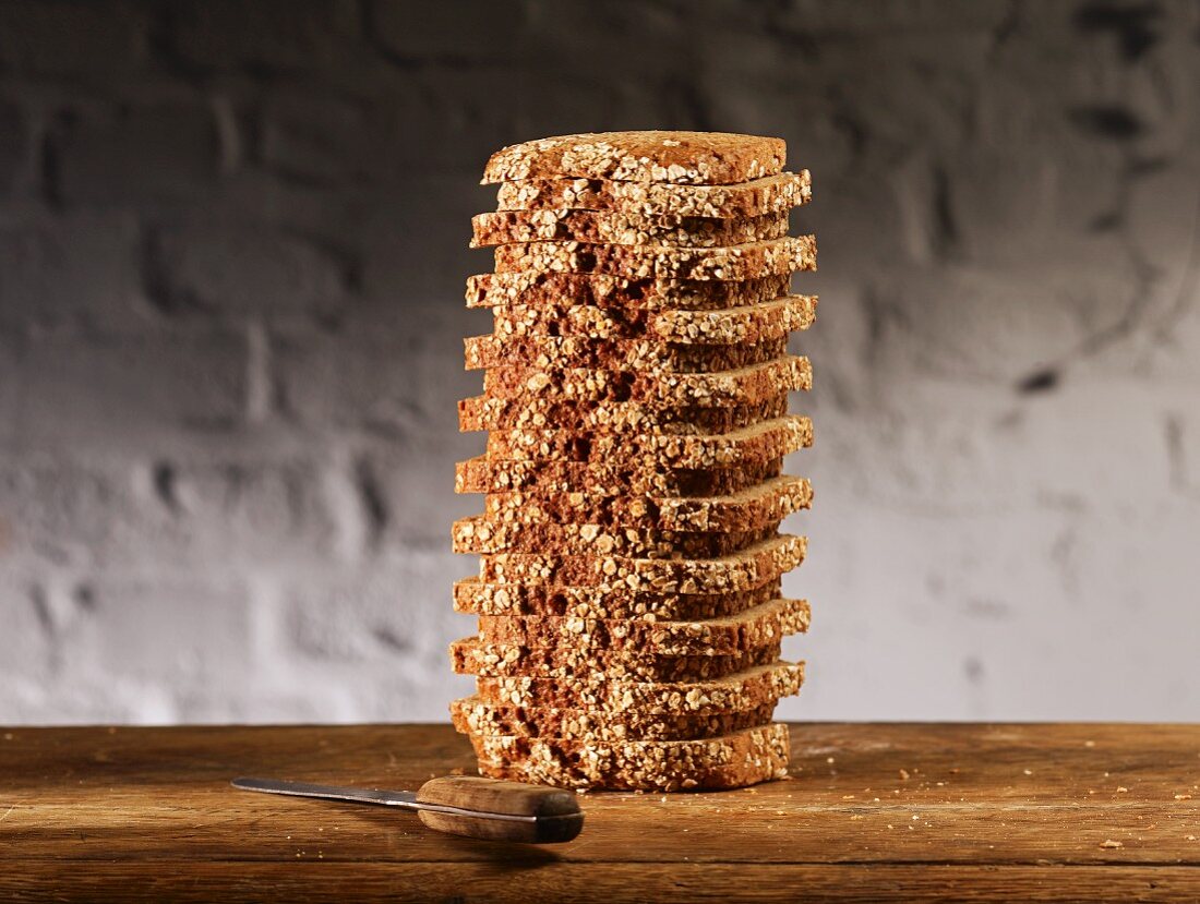 Tall Stack of Multi-Grain Bread