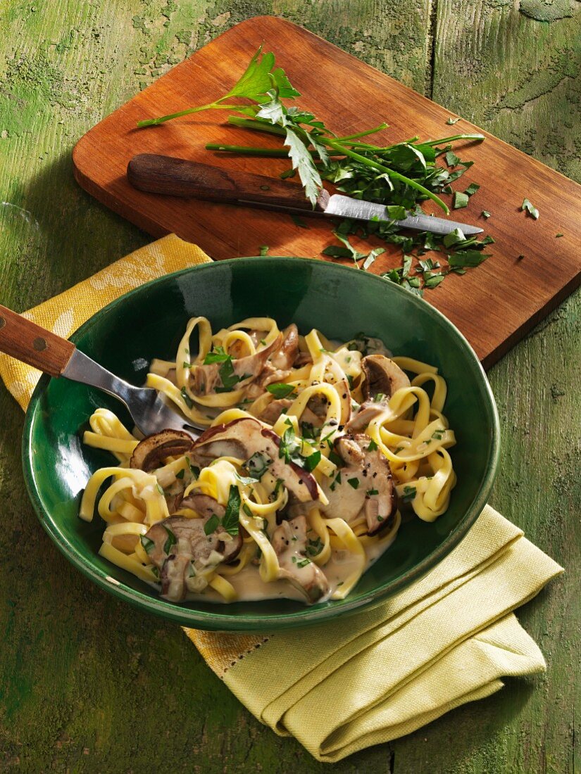 Tagliatelle with porcini mushrooms