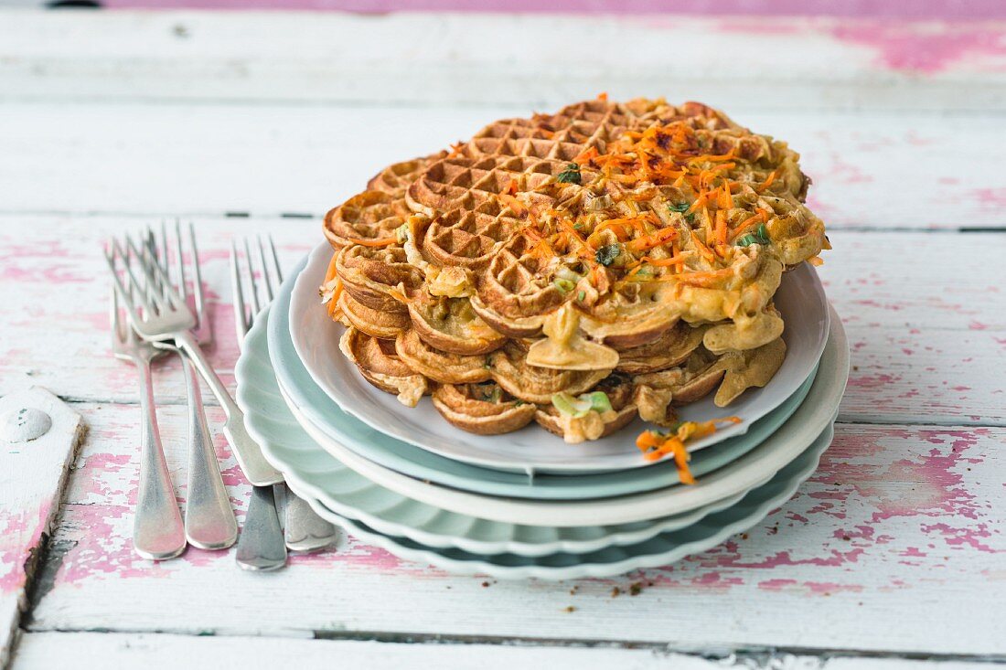 Carrot waffles with cheese