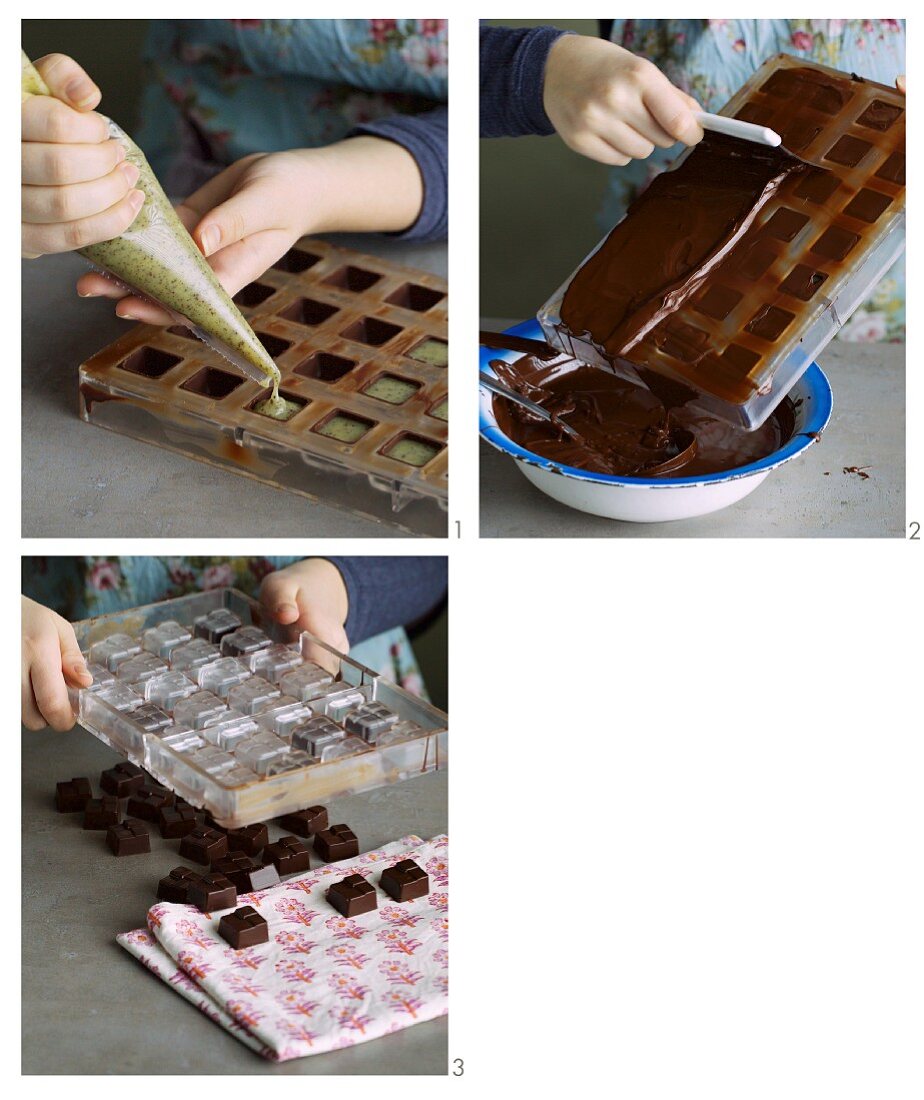 Honey and poppyseed pralines being made