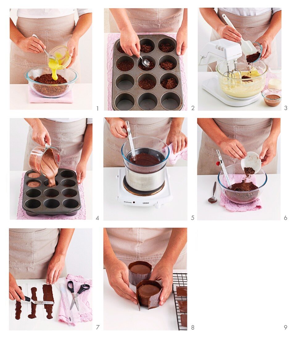 Preparing chocolate cupcakes