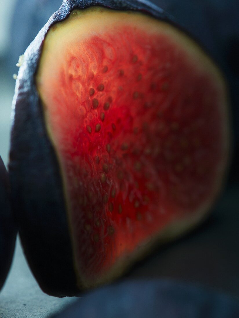 A slice of red fig (close-up)