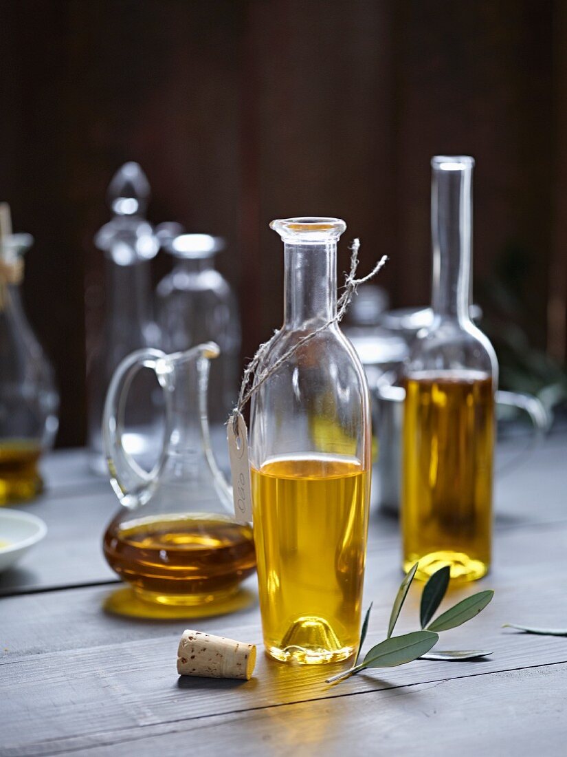 Assorted Bottles of Olive Oil