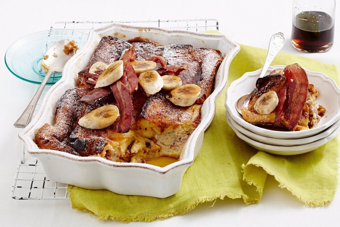 Banana Brioche Casserole with Peanut Butter