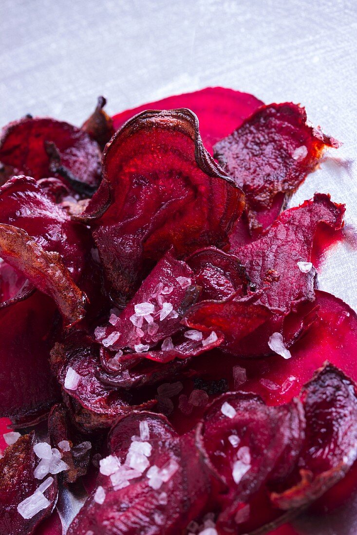 Beetroot crisps with Fleur de Sel