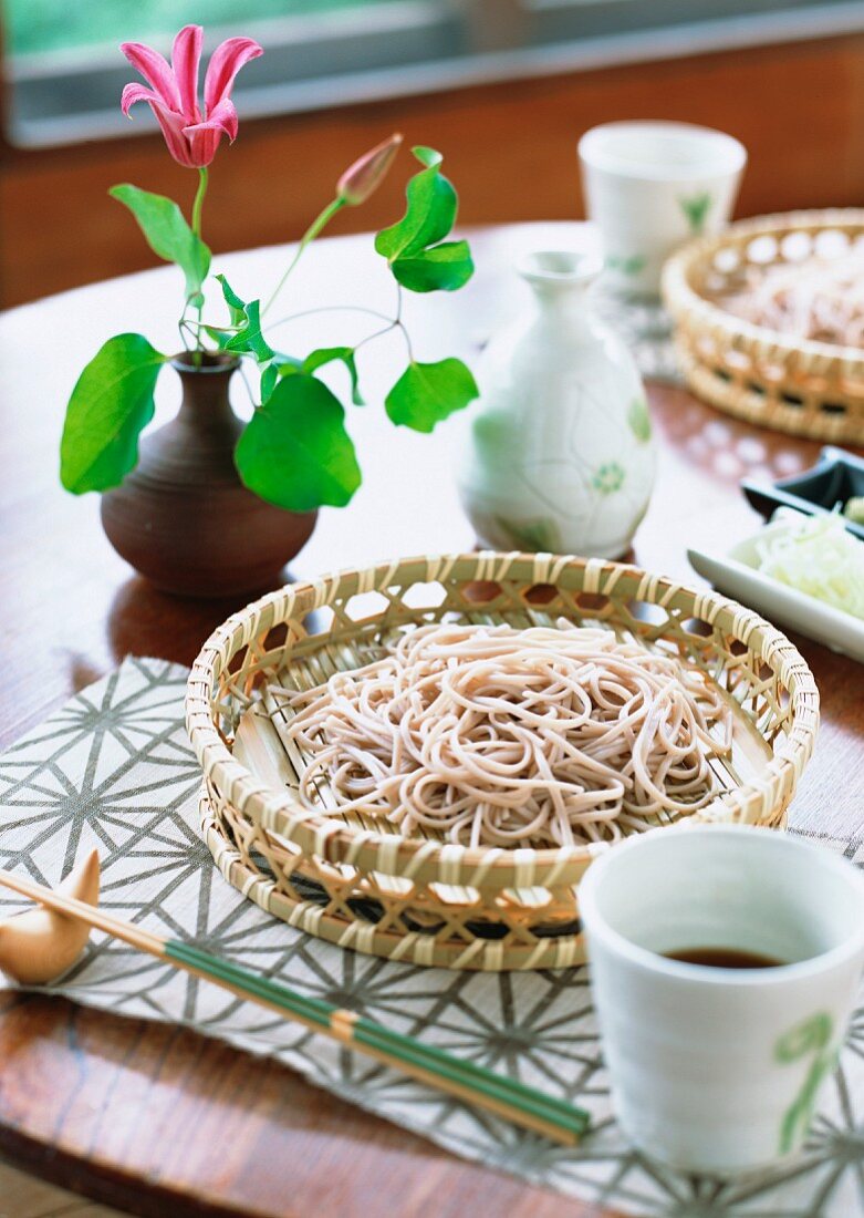 Zaru soba (cold buckwheat noodles, Japan)