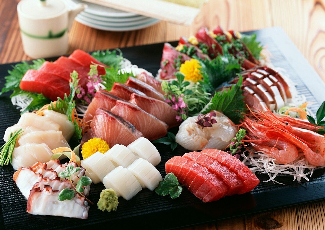 Assorted sashimis