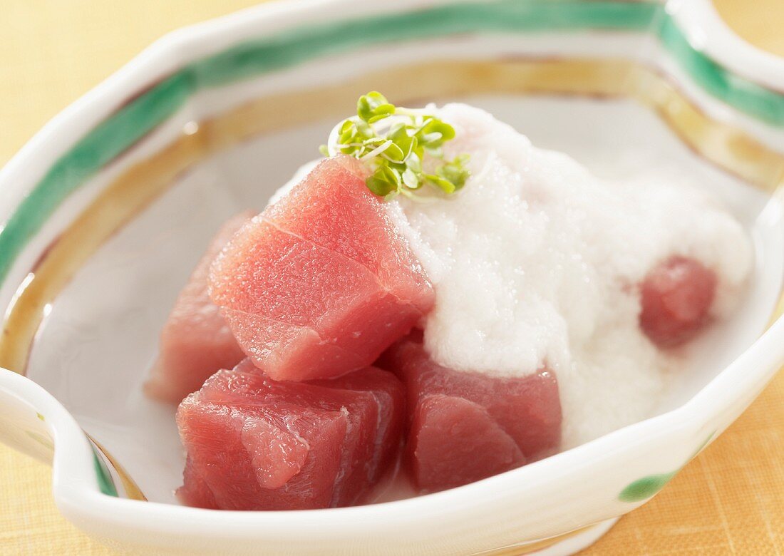 Tuna fish topped with grated yam (Japan)