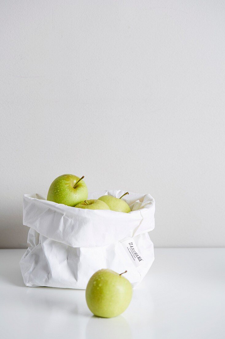 Apples in a paper bag