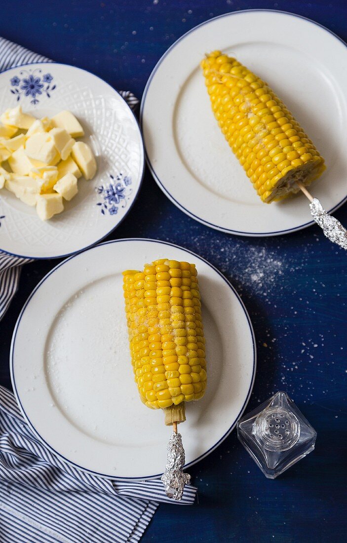 Corn-on-the-cob with butter