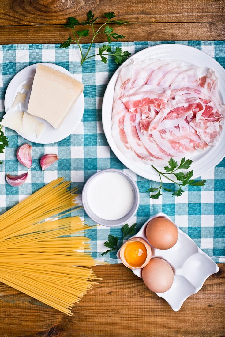 Zutaten für Spaghetti Carbonara