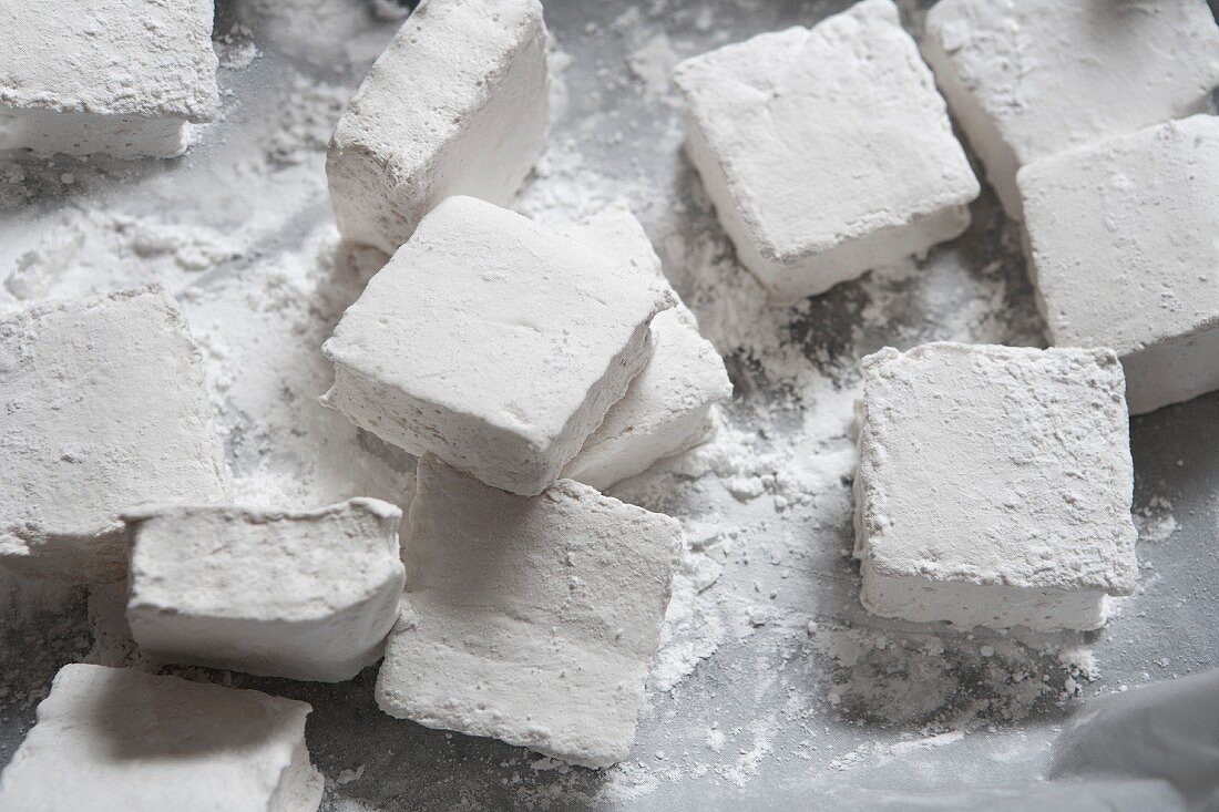 White marshmallow squares