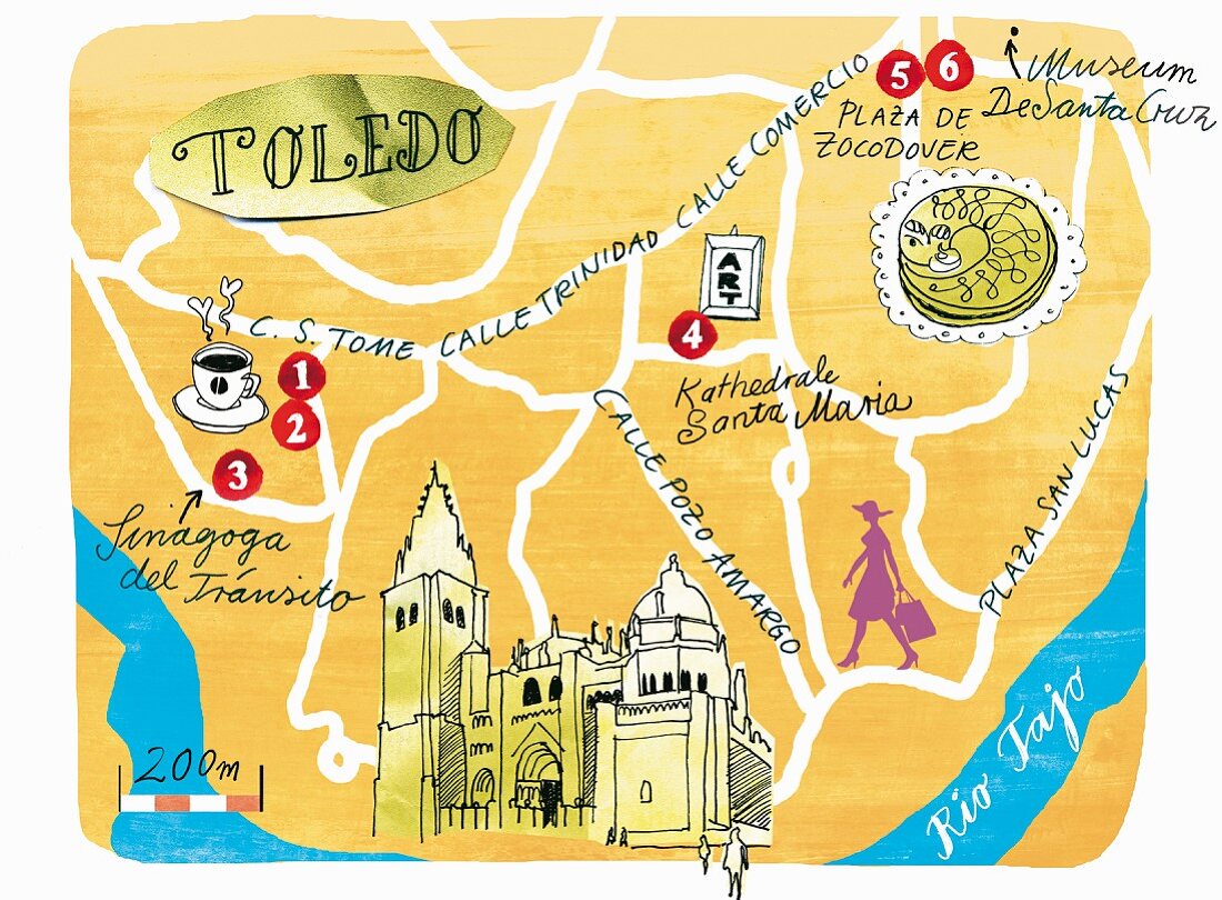 An illustrated map of Toledo