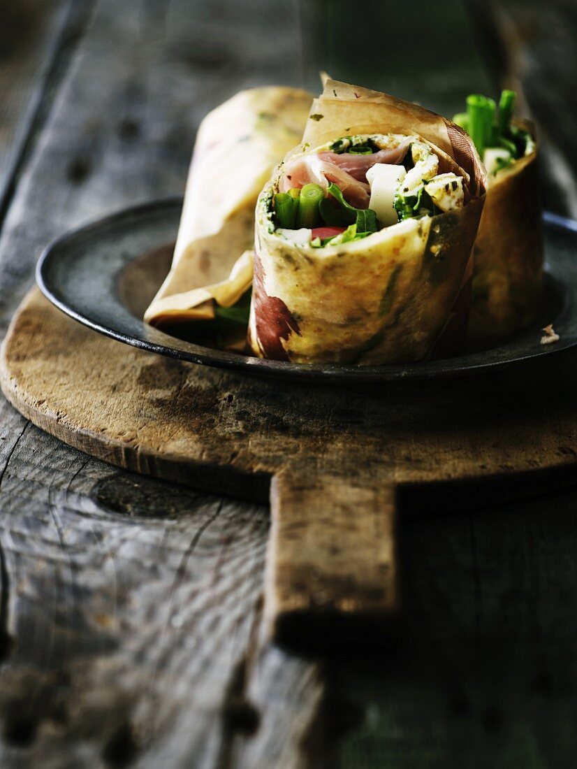 Vegetable and fish wraps