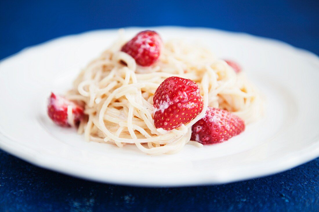 Spaghetti mit Erdbeeren