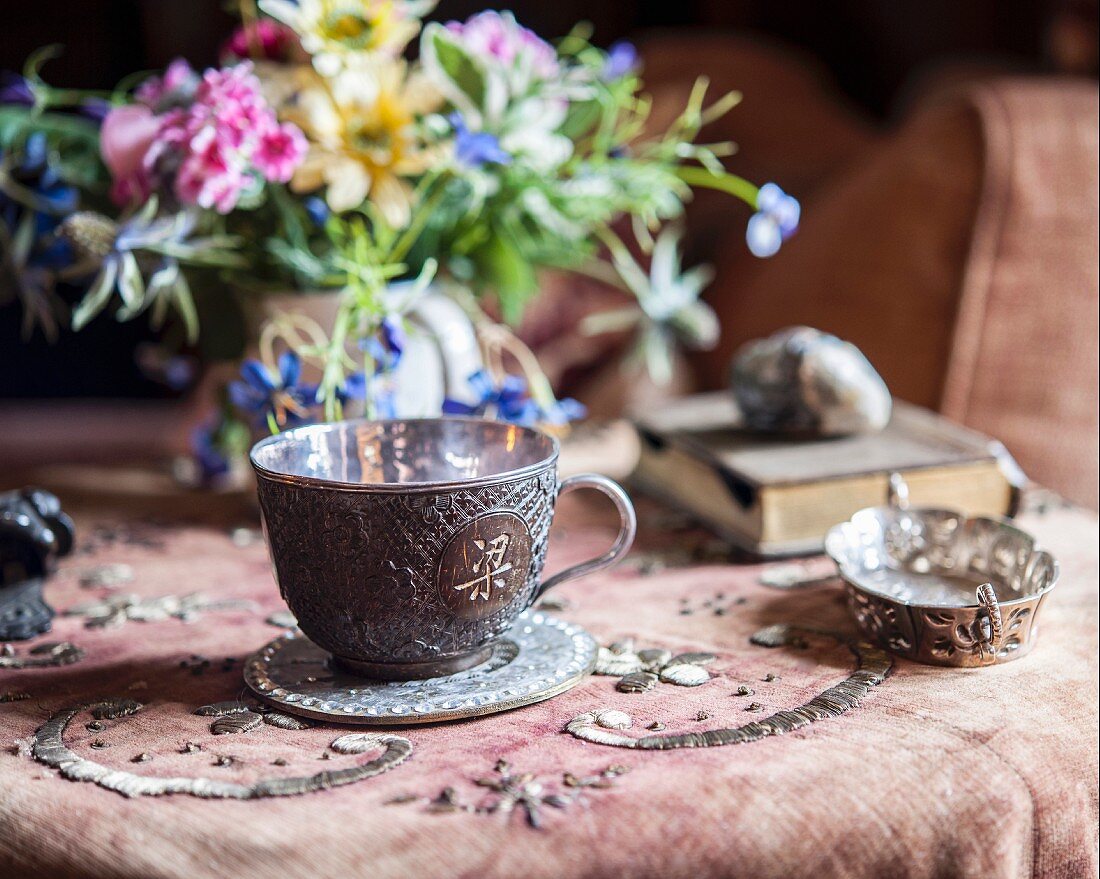 Antique Oriental cup and saucer