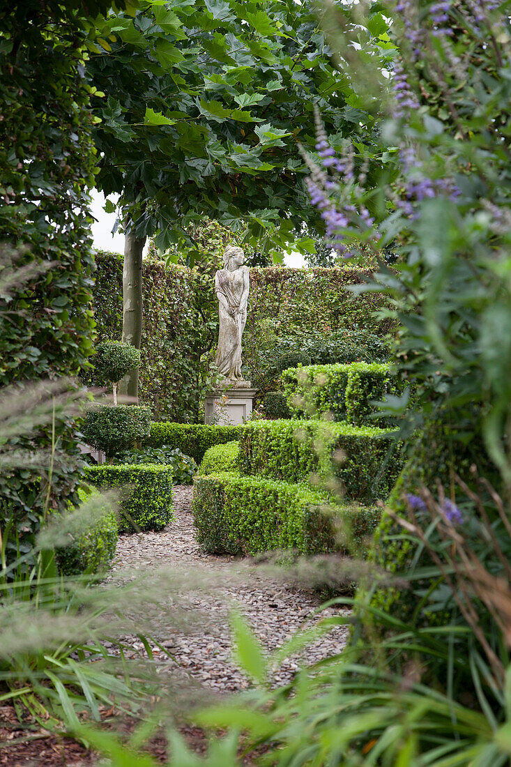 Sculpture in topiary garden
