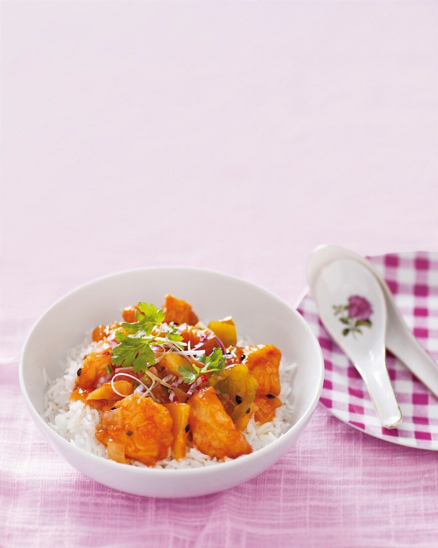 Chicken with sweet and sour passion fruit